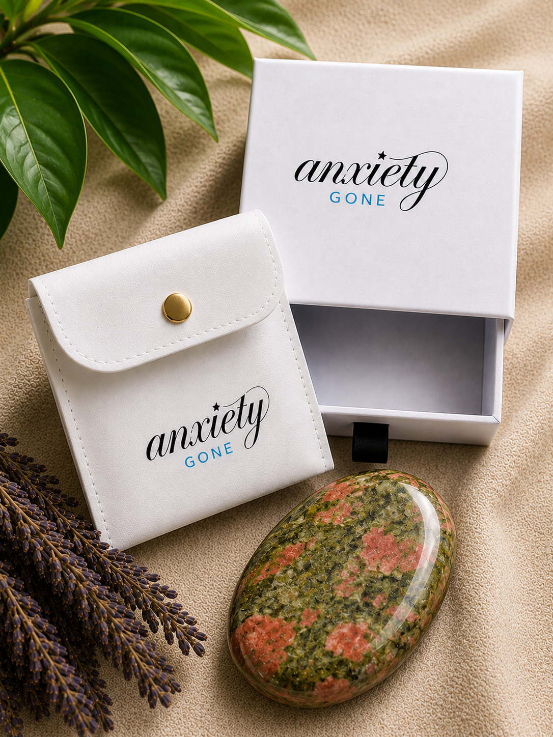 Unakite worry stone for anxiety and self regulation 