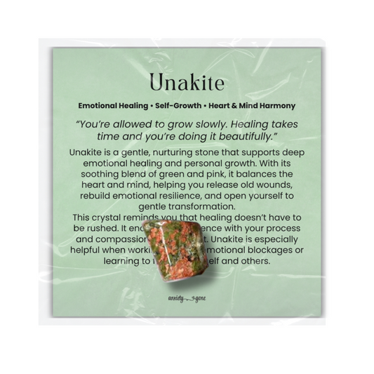 Unakite Tumbled Stone 2 inches, polished green and pink healing crystal for emotional balance and self-love, unakite gemstone for stress relief and anxiety healing, natural unakite pocket stone for meditation and mindfulness, calming crystal for emotional growth and compassion, genuine unakite crystal for healing and renewal, tumbled gemstone for reiki and chakra alignment, unakite crystal gift for women and men