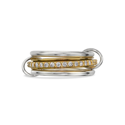 Union YGV two tone spinner ring in gold vermeil and sterling silver