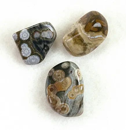 Ocean Jasper Tumbled Stone 2–3 inches, large polished healing crystal for joy and emotional healing, ocean jasper gemstone for stress relief and renewal, natural ocean jasper crystal with swirls of green cream and blue, calming crystal for anxiety and mindfulness, genuine ocean jasper meditation stone, ocean jasper gemstone gift for women and men, spiritual crystal for positivity and balance