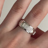 Zen Sterling Silver Spinner Ring – Anxiety Fidget Ring with CZ Band and Retro Square Design for Stress Relief, Focus & Calm Confidence