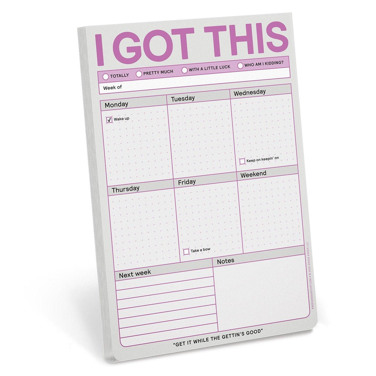 weekly organizer, daily organizer, daily planner, weekly planner, i got this notepad, i got this organizer, i got this planner, daily organizer notepad, weekly organizer notepad, 