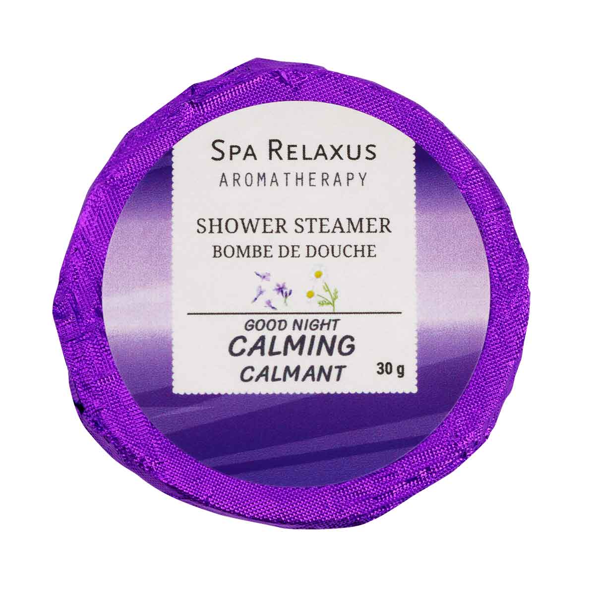 shower steamers, good night shower steamer, lavender shower steamer, chamomile shower steamer, calming shower steamer, lavender essential oil, calming bath, calming spa set, 