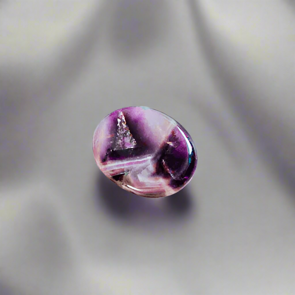 Amethyst Worry Stone for anxiety and stress relief, and healing crystal for mental health.