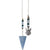 Angelite Pendulum with angel pendant and blue crystal, a self care gift for mental health and anxiety relief.

