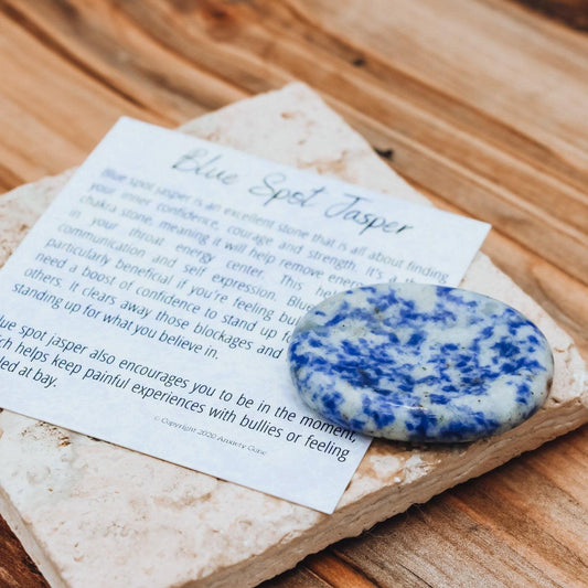 Blue Spot Jasper Worry Stone, a blue spot jasper worry stone