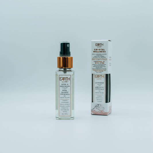 aromatherapy spray for stress relief, calming spray for anxiety, essential oil spray for mood, mental health support spray, grounding aromatherapy mist, stress relief mist with crystals, emotional support spray, mood balancing spray
