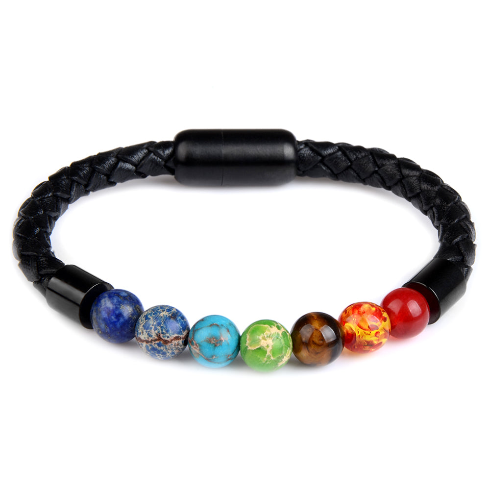 chakra bracelet, chakra jewelry, chakra balancing, chakra beads, chakra bracelet, unisex beaded bracelet, leather bracelets, bracelets for men, 