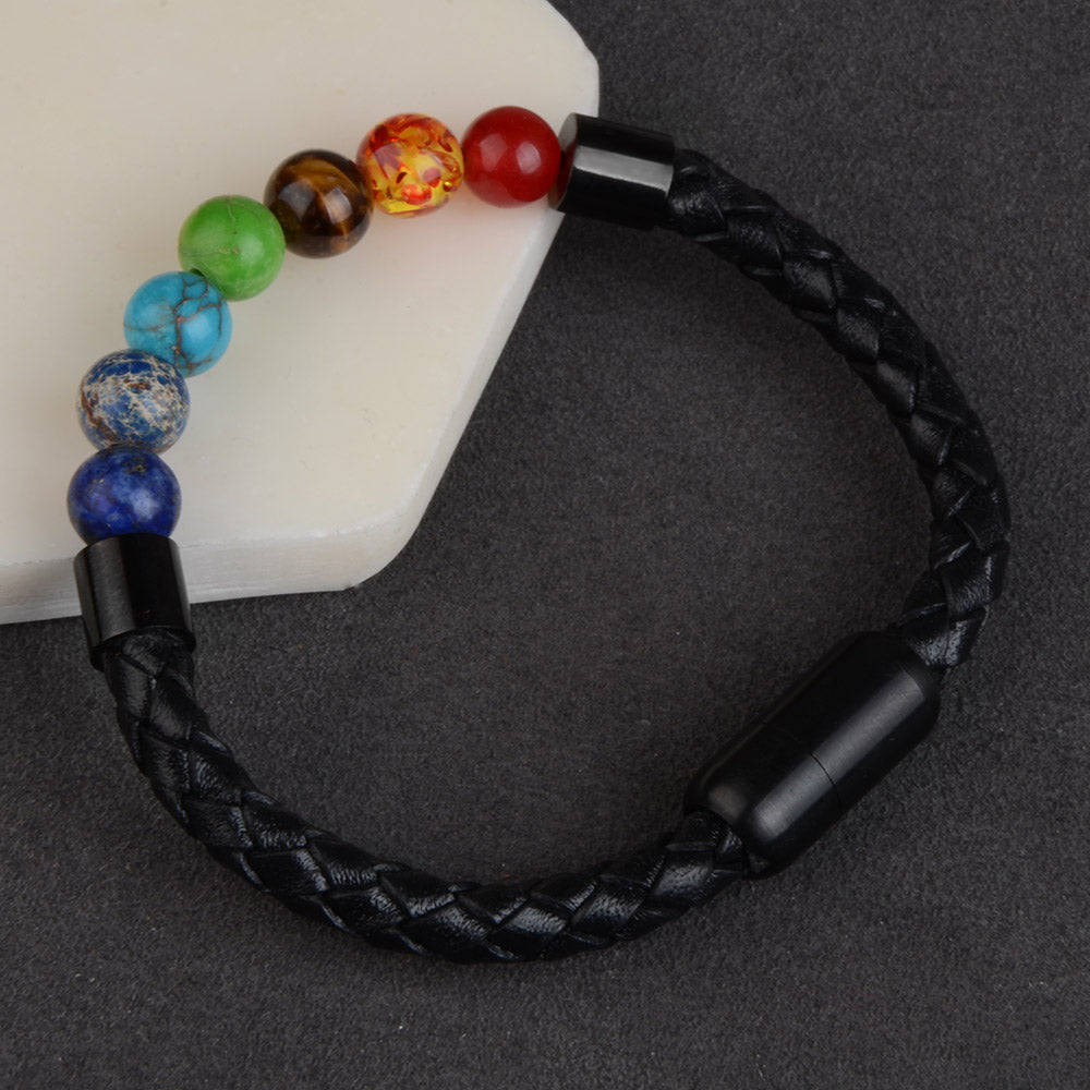 chakra bracelet, chakra jewelry, chakra balancing, chakra beads, chakra bracelet, unisex beaded bracelet, leather bracelets, bracelets for men, 