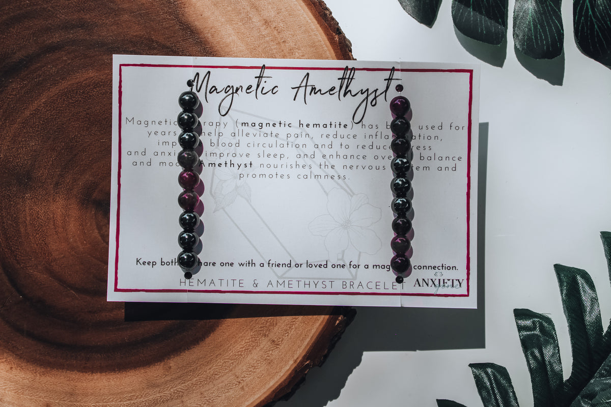 his and her bracelets, his and her beaded bracelets, amethyst bracelets, unisex amethyst bracelets, magnetic therapy, magnetic bracelets, amethyst bracelet