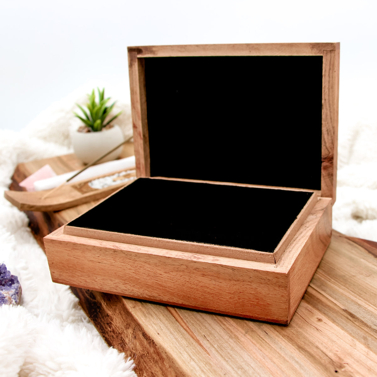wood lined boxes, moonstone box, moon goddess, moon decor, moon box, spiritual box, storage box, mini storage box, gemstone box, gemstone kit