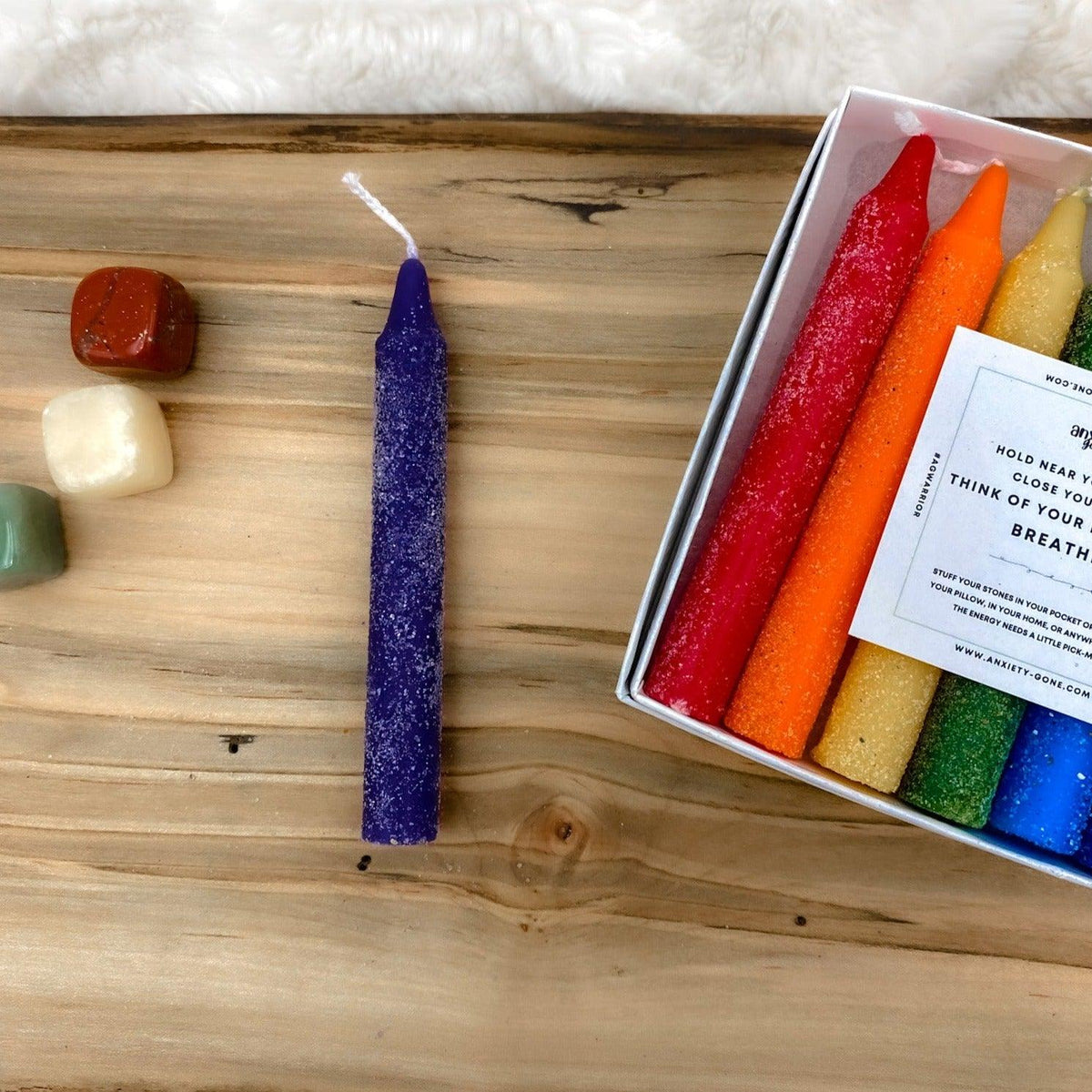 crystal candles, crystal pillar candles, pillar candles, chakra pillar candles, chakra candles, gemstone candles, spell candles, mini ritual candles, taper candles, spell candles, 