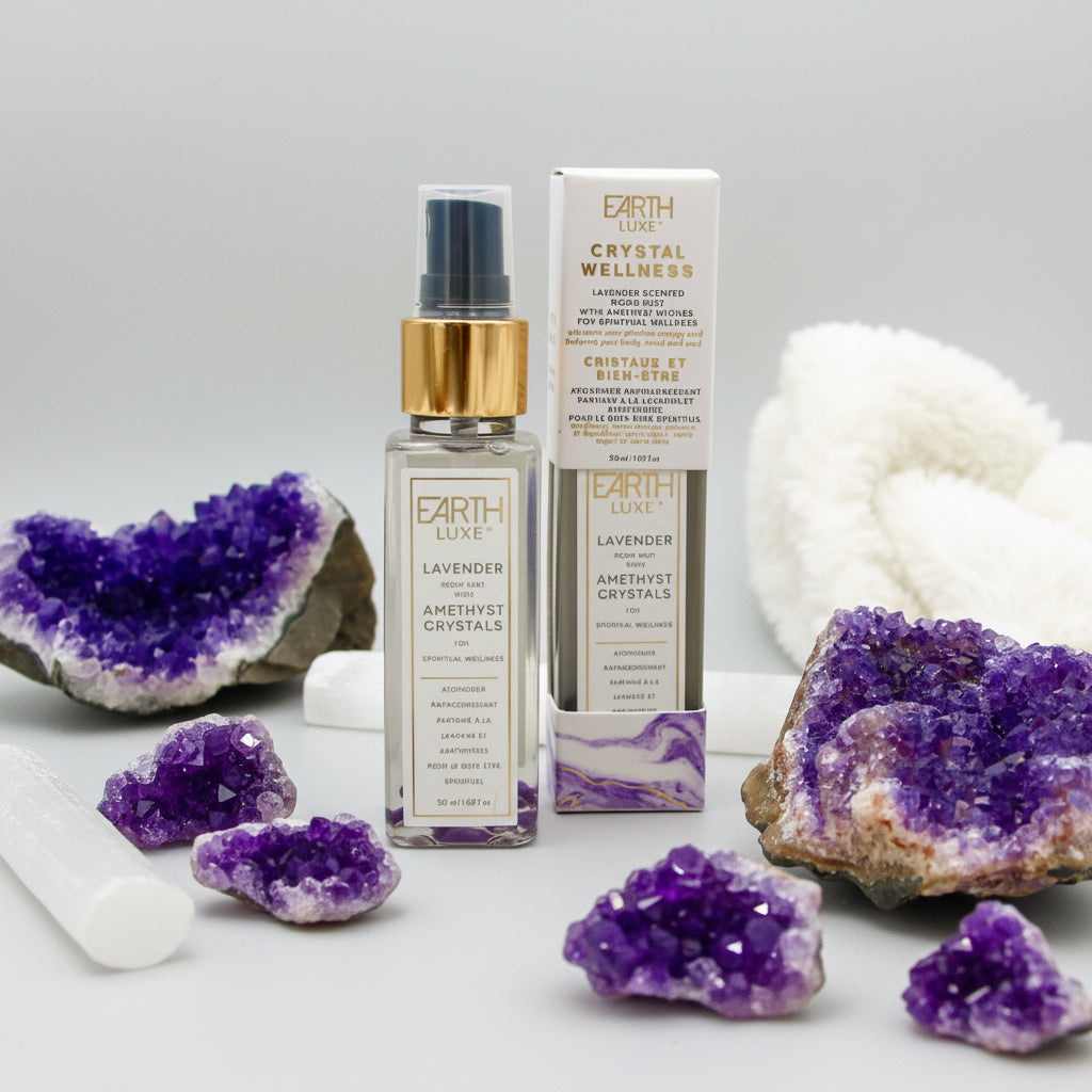 crystal spray, crystal wellness spray, crystal room spray, gemstone spray, selenite spray, sage spray, green tea spray, room spray, spiritual room spray,, amethyst spray, lavender spray,