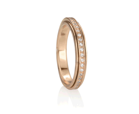 Thin fidget ring in 14K rose gold 