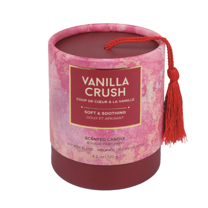 vanilla crush candle, vanilla candle, sweet candle, soy candle, canadian candles, soft and soothing candles,